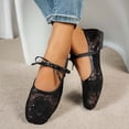 thumbnail image 5 of GPOECD Ballet Elegant Lace Flat Shoes for with Pointed Toe and Mesh Detail Comfortable Everyday Casual Footwear Womens Shoes Black,41, 5 of 8