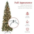 thumbnail image 5 of Best Choice Products 7.5ft Pre-Lit Partially Flocked Pencil Christmas Tree w/ 350 Lights, Pine Cones, Foldable Stand, 5 of 7