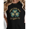 thumbnail image 1 of Women's St. Patrick's Day T-Shirt, "Lucky to Be Irish" Shamrock Print, Casual Crew Neck Short Sleeve Top, Geometric, 1 of 7