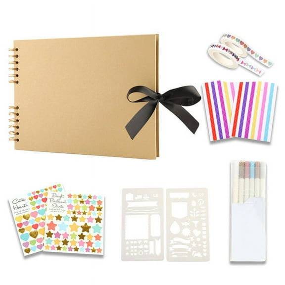 DIY Scrapbook Album, 11.4 X 8.5Inch 80 Pages Photo Album Scrapbook Thick DIY Scrap Book for Graduation Gift, Yellow