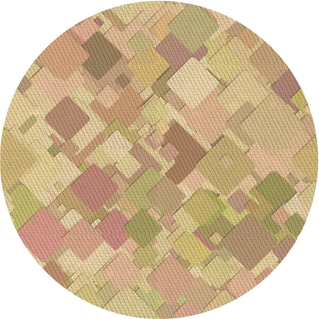 Ahgly Company Tapis d'Intérieur Ronds Transitionnels Lavables à la Machine, Bronze Brun, 3 Pieds Rond