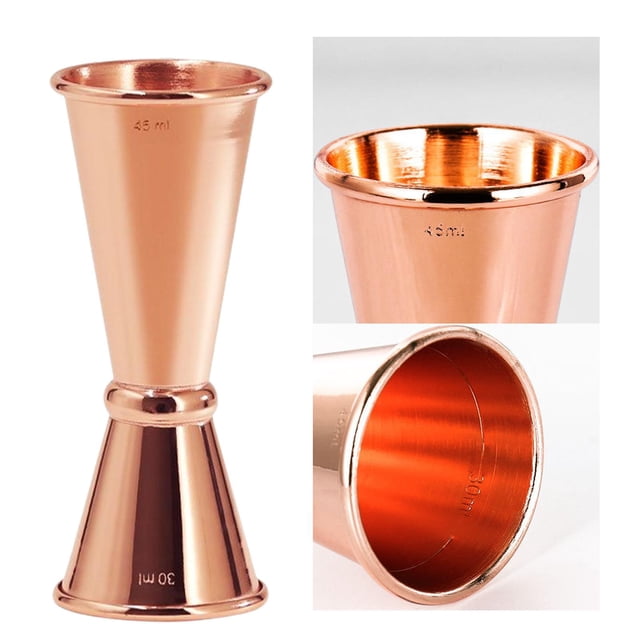 Copa de cóctel de material acero inoxidable Copa de cóctel con Mezclador de vertido Barware Mezclador de bebidas de doble cabeza para Martini 30 45 BLESIY batidor de coctéles