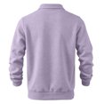 thumbnail image 7 of Domuza Mens Quarter Zip Lapel Collar Pullover Casual Lightweight Fleece Solid Color Comfort Soft Sweatshirt, 7 of 7