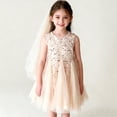 thumbnail image 2 of Zpanxa Girls Dresses, Girl's Sequin Mesh Camisole Dress Pearl Decor Sleeveless Nightgown Princess Dresses Beige 7 Years, 2 of 8