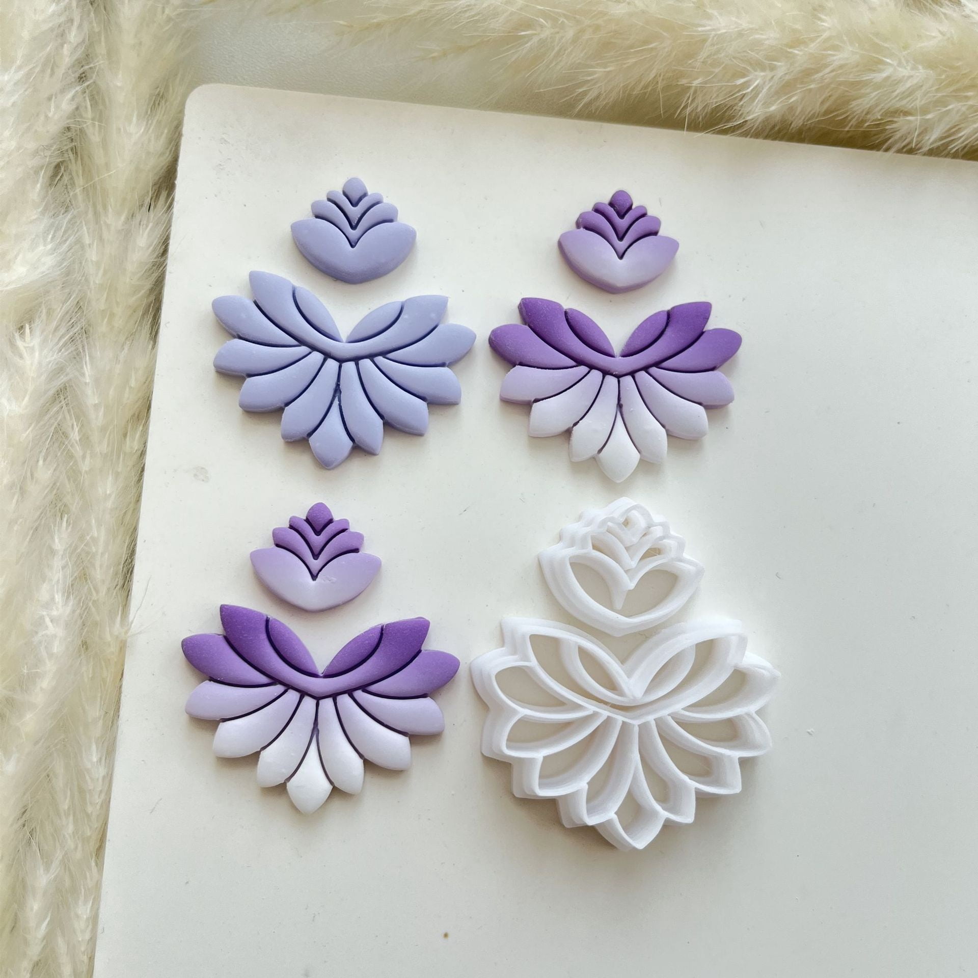 2-piece set of simple polymer clay earring molds, DIY handmade jewelry making tools