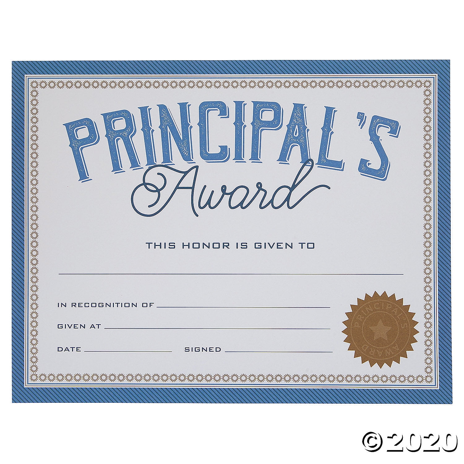 Principal’s Award Certificates