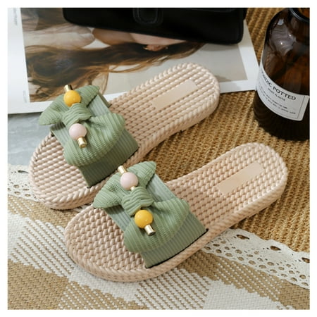 

Female Summer Beach Slippers Summer Outdoor Women Sandals Gift For Christmas Birthday New Year Green 37