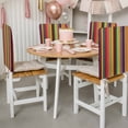 thumbnail image 3 of Mexican Stripes Chair Back Covers Set of 4, Rainbow Colorful Stripe Gradient Stretch Dining Chair Back Slipcovers Removable Seat Cover for Kitchen Restaurant Hotel Cafe, 3 of 9