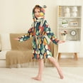 thumbnail image 4 of FORMRS Niños Bathrobe Unisex Hooded Robe Soft Plush Pajamas Sleepwear, Size 2-3T, Green Clover Pattern, 4 of 7