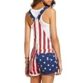 thumbnail image 2 of Aunavey American Patriotic Flag Overalls Bib Denim Shorts Romper Independence Day July 4th Jumpsuit for Women, 2 of 9