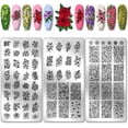 thumbnail image 1 of 3 placas para estampar uñas con flores, 68 diseños, plantillas para uñas con rosas y flores, plantillas para uñas con diseños de plantas, placas de acero inoxidable con imágenes para uñas., 1 of 7