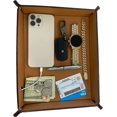thumbnail image 6 of Father's Day Real Leather Valet Tray Nightstand Organizer for Men Jewelry Key Bowl, 6 of 10