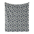 thumbnail image 1 of Fruits Soft Flannel Fleece Throw Blanket, Summer Foods Apple Banana Cherry Strawberry Lemon Branches Fresh, Cozy Plush for Indoor and Outdoor Use, 50" x 60", Dark Blue White and Yellow, by Ambesonne, 1 of 5