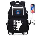 thumbnail image 1 of Mochila escolar con USB para adolescentes y estudiantes, con diseño de estrella de fútbol deportivo, para hombres y mujeres, para viajes de ocio, 1 of 6
