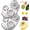 2 PCS White, variant on 3 in 1 Egg Slicer for Hard Boiled Eggs, Heavy Duty Stainless Steel Egg Slicer, Versatile Dishwasher Safe Kitchen Cutters, Dicers ＆ Slicers with 3 Slice Modes for Fruits, Salads, Berries (1 PC Yellow)