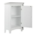 thumbnail image 6 of Teamson Home Glancy Freestanding Corner Floor Accent Cabinet with Faux Louvered Door, White, 6 of 8