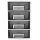 thumbnail image 2 of Armario de almacenamiento de cuatro capas para el hogar, con cajones de plástico, portátil, multifunción, resistente al polvo, organizador de muebles (marco blanco y negro transparente)., 2 of 6
