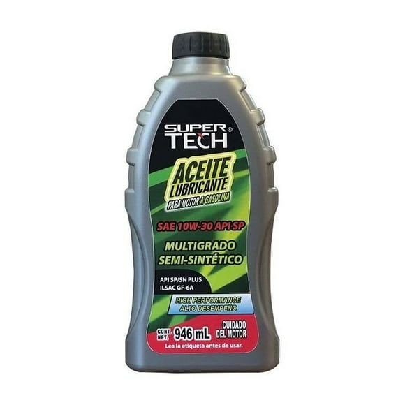 Aceite para Automóvil Super Tech Multigrado Semi-Sintético 10W30 API SP 946 ml