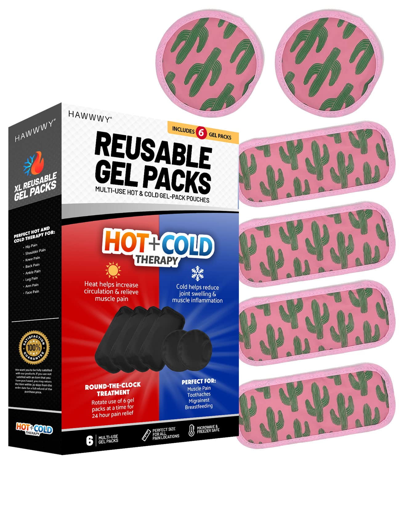 Hawwwy Universal Gel Hot Cold Gel Packs Ice Packs Heat Pads Perfect for