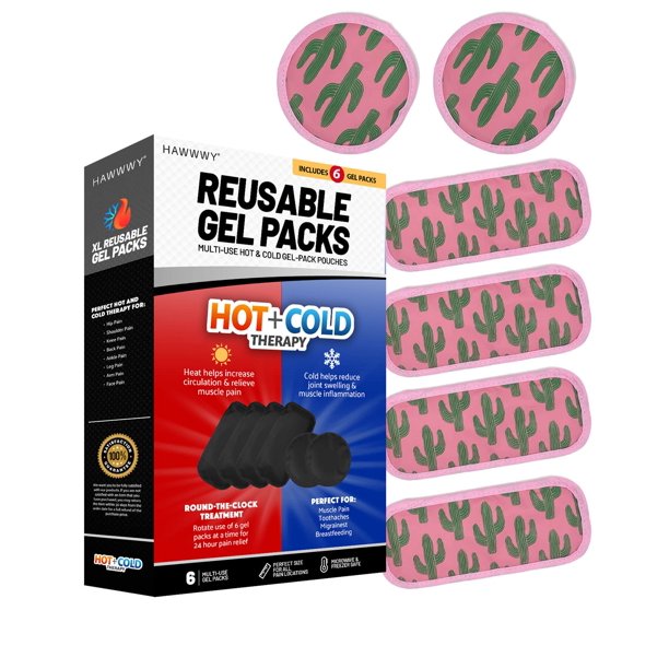 Hawwwy Universal Gel Hot Cold Gel Packs Ice Packs Heat Pads Perfect for