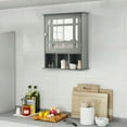 thumbnail image 3 of Gymax Wall Mount Mirrored Medicine Cabinet with Adjustable Shelf, Grey, 3 of 10