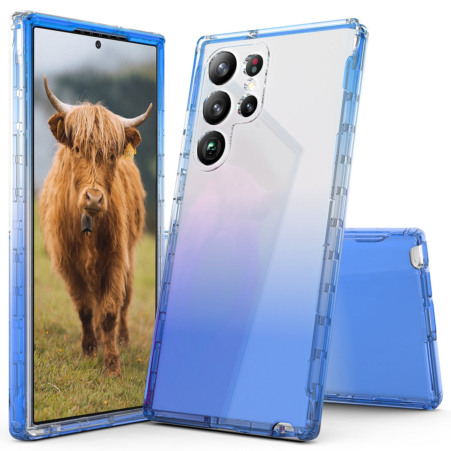 Samsung Galaxy S23 Ultra Case, Rosebono Hybrid Gradient Transparent