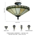 thumbnail image 3 of Mkyiongou 2-Light Tiffany Style Stained Glass Ceiling Lighting Fixture Vintage Chandelier, 3 of 8