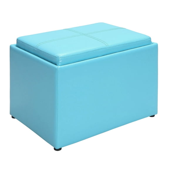 Designs4Comfort Accent Storage Ottoman with Reversible Tray, Multiple Colors