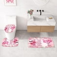 thumbnail image 4 of 4 Pcs Orange Butterfly Inspirational Quotes Shower Curtain Set with Rugs and Toilet Lid Cover, Colorful Boho Waterproof Fabric Bathroom Set, Bible Verse Floral Bathroom Decor Set Accessories, 4 of 6