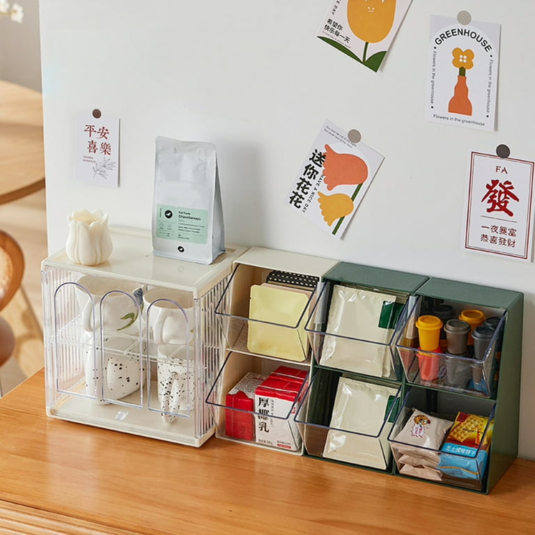 Stackable Acrylic Drawer Organizer Coffee Pod Holder Tea Bag Storage  Organizer,Clear Stackable Storage Bins,Clear