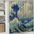 thumbnail image 6 of Orinice Wave Bathroom Decor Set Colorful Luxurious Graphic Print Polyester Fabric Shower Curtain Set with Hooks 60x72, 6 of 7
