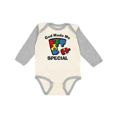 

Inktastic Autism God Made Me Special Gift Baby Boy or Baby Girl Long Sleeve Bodysuit