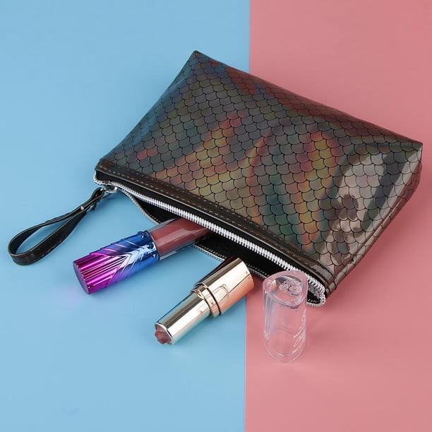 2x Bolsa De Aseo PVC Neceser De Maquillaje Organziador Der Arítculos De Tocador Con Cremallera Portátil Para Viaje Excursión Marron oscuro Salvador Bolso de maquillaje de PVC