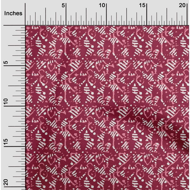 oneOone Tissu Polyester Lycra Imprimé Bloc Abstrait 1 Yard 56 Pouces de Large