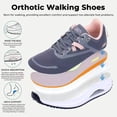 thumbnail image 4 of FefiYo Women's Wide Toe Box Orthotic Walking Shoes Arch Support Plantar Fasciitis Greypink US 8, 4 of 13