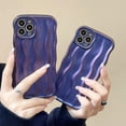 thumbnail image 3 of for iPhone 13 Pro Max Case 6.7 Inch Cute Water Ripple Pattern Phone Case Curly Wave Phone Case Wavy Edge Soft Silicone Case for Girls Boys Shockproof Bumper Protective Case, Laser Purple, 3 of 12