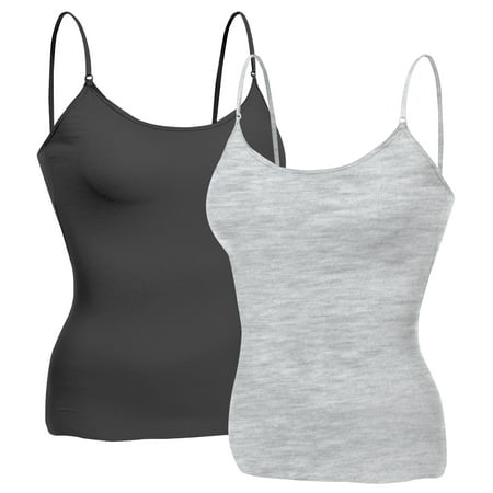 

Essential Basic Women Layering Basic Short Camisole Cami Adjustable Strap Tank Top - Junior Sizing
