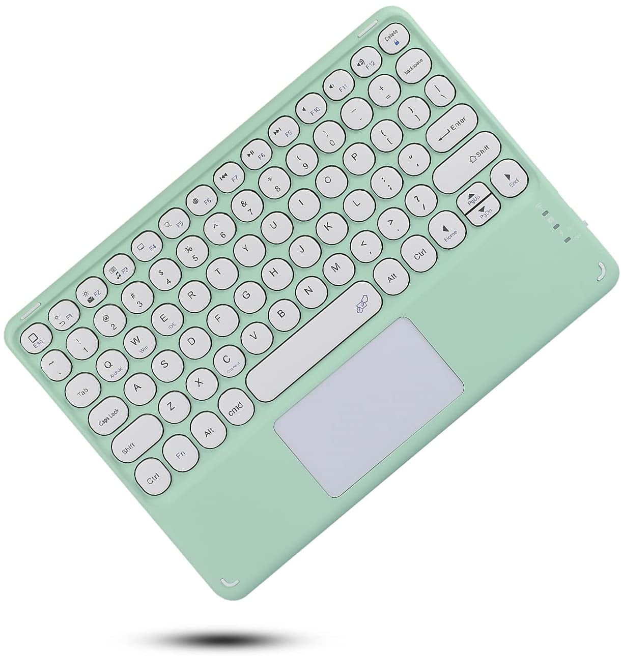 REQO iPad Mini 5th Generation Mini 4 Keyboard Case Touchpad Detachable Keyboard with Pencil Holder Round Key Color Slim Smart Cover for Mini 5th Gen, MintGreen