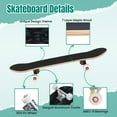 thumbnail image 4 of 31'' Complete Skateboard 7 Layer Canadian Maple Double Kick Deck Skateboards Grunge urban camouflage black modern fashion Dirty brush stroke Skate Board for Beginner Adult Gifts, 4 of 5