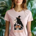 thumbnail image 5 of Hello Darkness My Old Friend Crow T-Shirt, Gothic Coffee Lover Graphic Tee , Azalea, Size S, 5 of 6