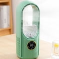 thumbnail image 2 of Bladeless Fan, Air Circulation Fan, 1.65Inch Smal Desktop Fan, Quiet Cooling Small Tower Fan, Portable Desk Fan, Rechargeable Powered Long Lasting Cooling Blows Cold Air with Mist Humidifier, Green, 2 of 4