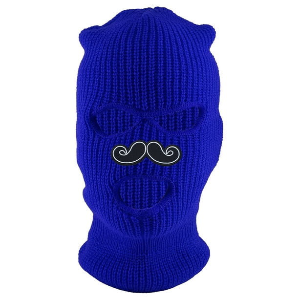 Gravity Threads Mustache Patch 3-Hole Ski Mask - Royal 