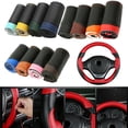 thumbnail image 4 of Microfiber Leather Car Steering Wheel Cover DIY Stitch On Wrap for 15" 38cm, 4 of 6