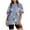 Blue, variant on WREESH Women's Oversized T-Shirts with Floral Print Crew Neck Loose Short Sleeve Tops Blue