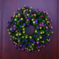 thumbnail image 5 of Artificial Daisy Wreath - 18 Inches Eucalyptus Wreath with Colorful Mixed Flower Wreath Farmhouse Spring Summer Wreath for Front Door Wall Decor, 5 of 9