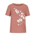 thumbnail image 4 of Women Short Sleeve Shirt T Shirts Loose Floral Tops Plus Size Tee Shirts, 4 of 4