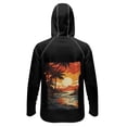 thumbnail image 2 of SEANATIVE Long Sleeve Fishing Hoodie for Men UV Protection Tops Breathable Lightweight Athletic Shirt Outdoor Sport Apparel for Outdoor Fishing Lovers, XL, Palm Tree Sunset Beach Orange, 2 of 7
