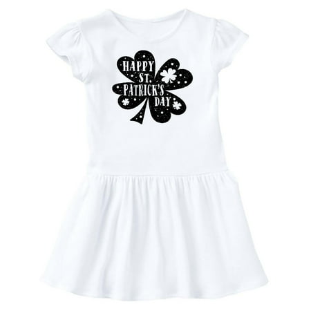 

Inktastic Happy St. Patrick s Day Shamrock Silhouette in Black Gift Toddler Girl Dress