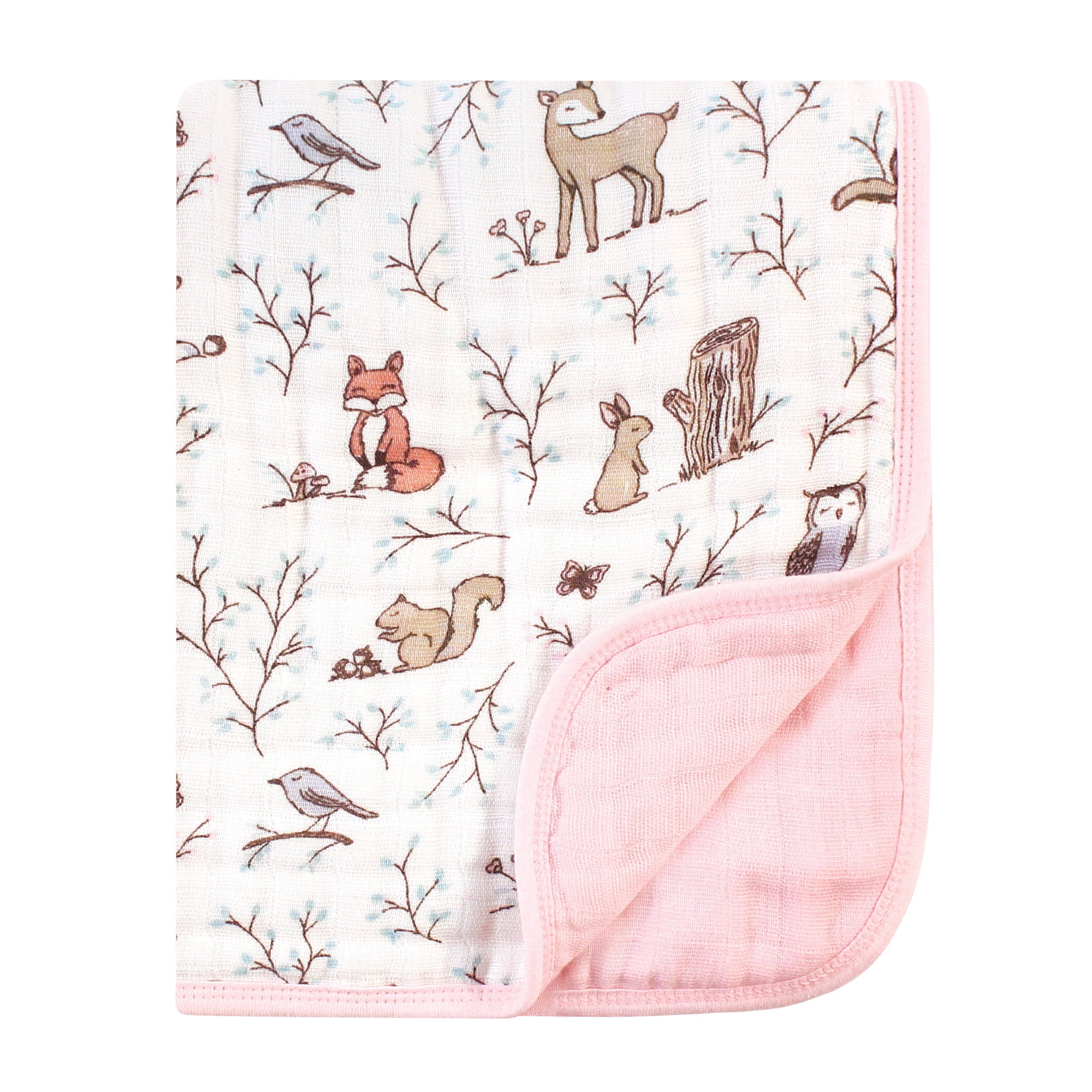 Hudson Baby Baby Girl Muslin Tranquility Quilt Blanket, Enchanted