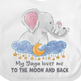 thumbnail image 4 of Inktastic My Yaya Loves Me to the Moon and Back Elephant Family Boys or Girls Baby Bib, 4 of 4